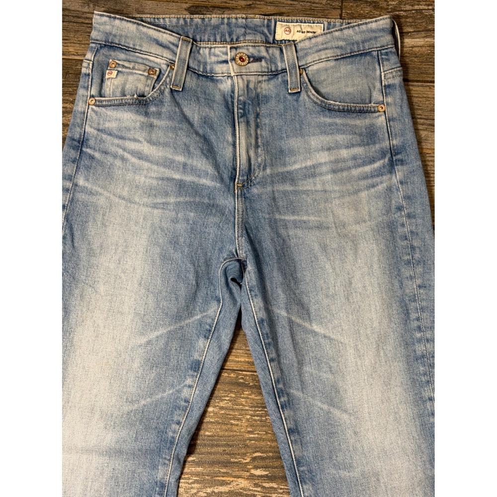 AG Adriano Goldschmied Farrah Boot High Rise Light Wash Fray Hem Jeans 28R Flare - Picture 3 of 12